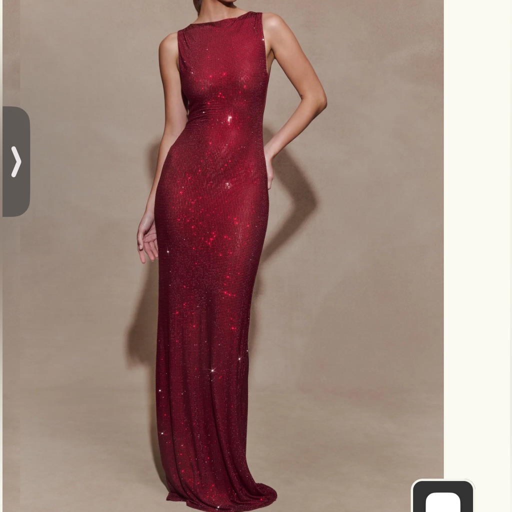 Meshki Magnolia Sleeveless Diamante Maxi Dress - Wine Xxs
